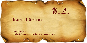 Wurm Lőrinc névjegykártya